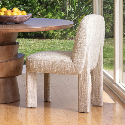 Napa Beige Textured Boucle Fabric Chair 20 in Wide