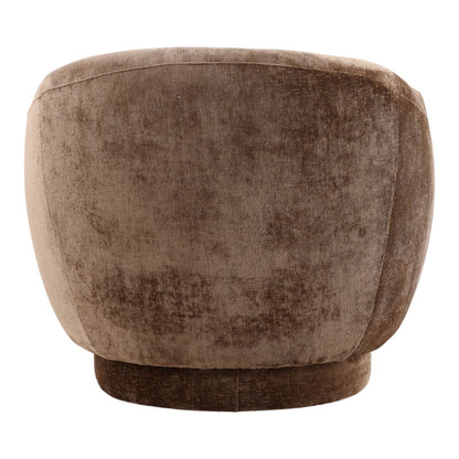 Chocolate Brown Distressed Chenille Velvet Chair 35.5 in Wide