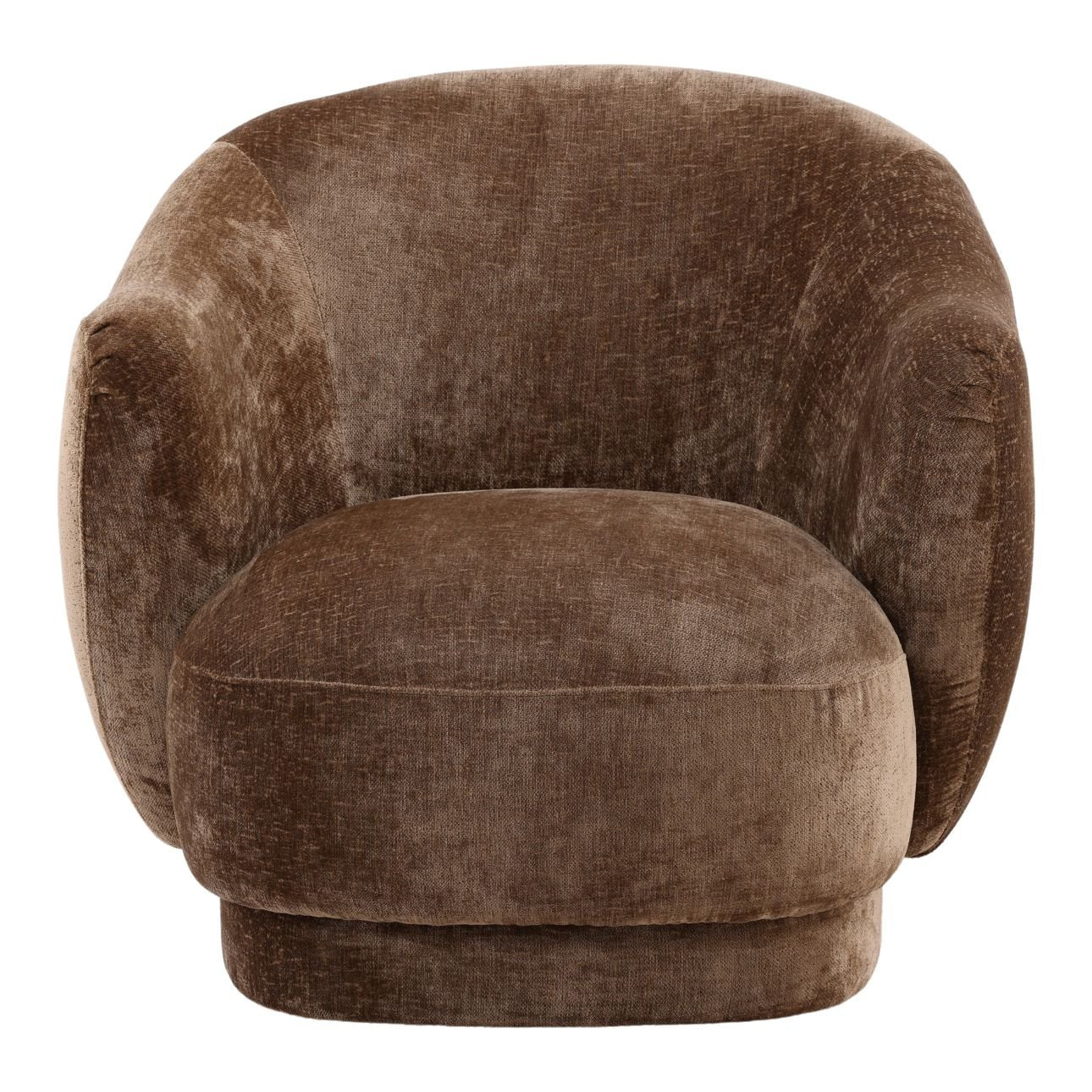 Chocolate Brown Distressed Chenille Velvet Chair 35.5 in Wide