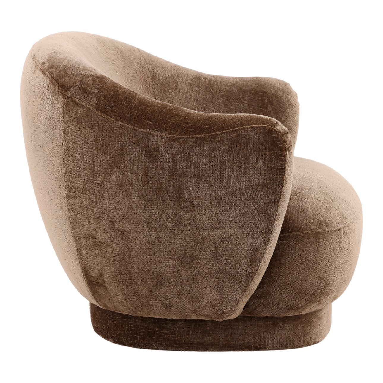 Chocolate Brown Distressed Chenille Velvet Chair 35.5 in Wide