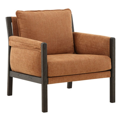 Topanga Terracotta Two-Tone Basketweave Fabric and Ash Wood Chair 32 in Wide