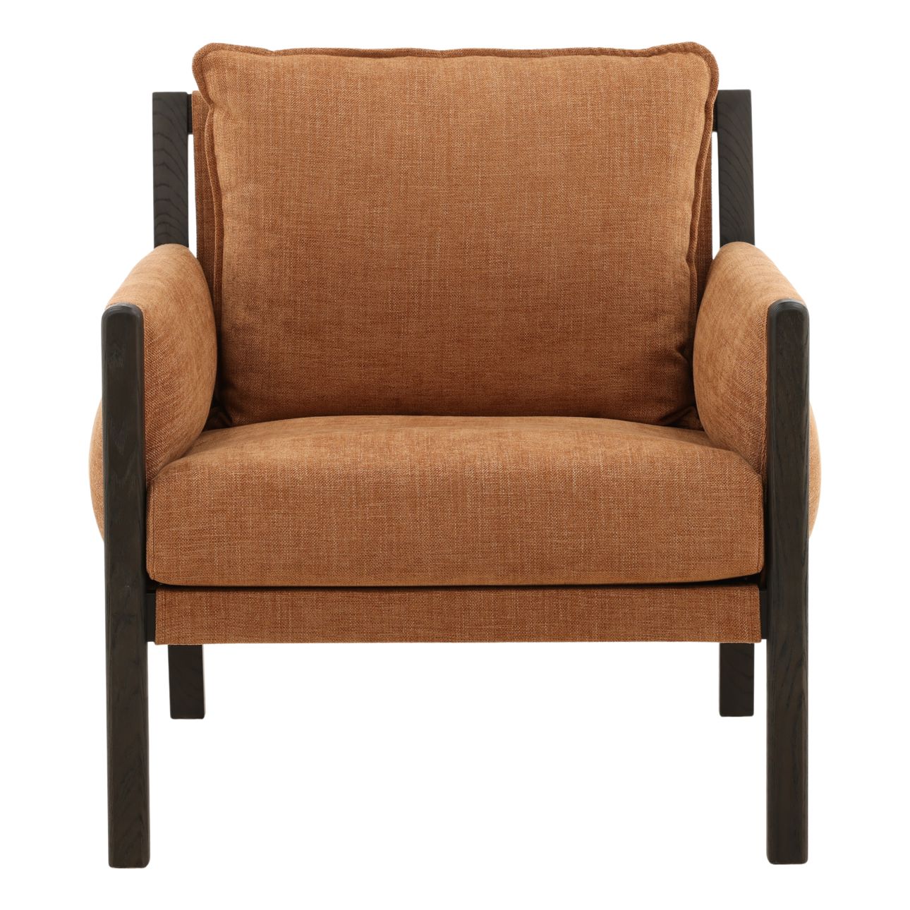 Topanga Terracotta Two-Tone Basketweave Fabric and Ash Wood Chair 32 in Wide