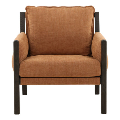 Topanga Terracotta Two-Tone Basketweave Fabric and Ash Wood Chair 32 in Wide