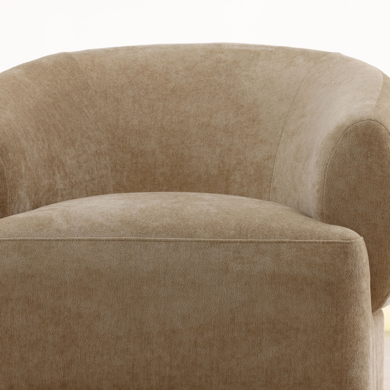 Jasper Sand Chenille Fabric and Rubber Wood Chair 37 in Wide