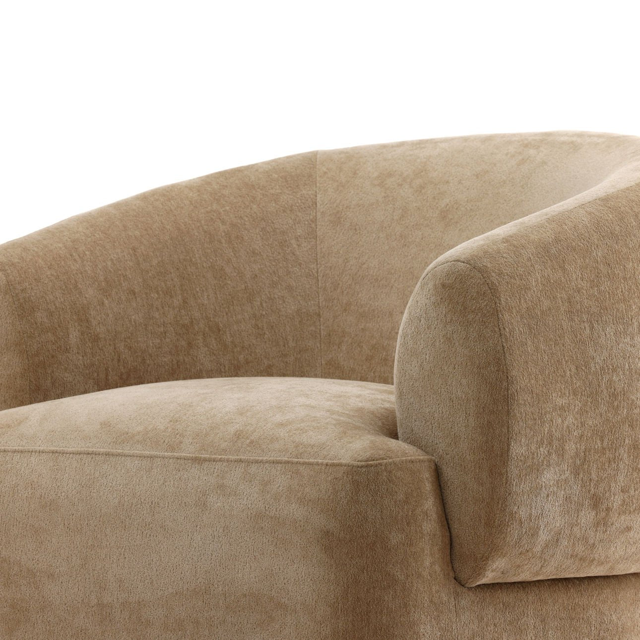 Jasper Sand Chenille Fabric and Rubber Wood Chair 37 in Wide