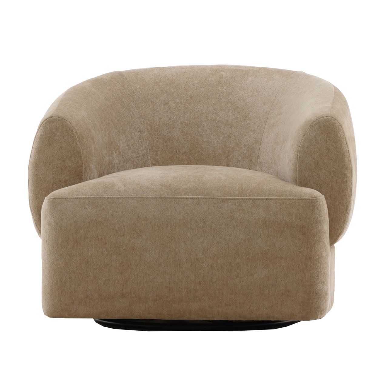 Jasper Sand Chenille Fabric and Rubber Wood Chair 37 in Wide