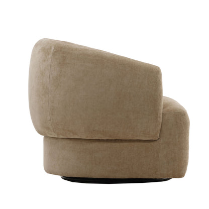 Jasper Sand Chenille Fabric and Rubber Wood Chair 37 in Wide
