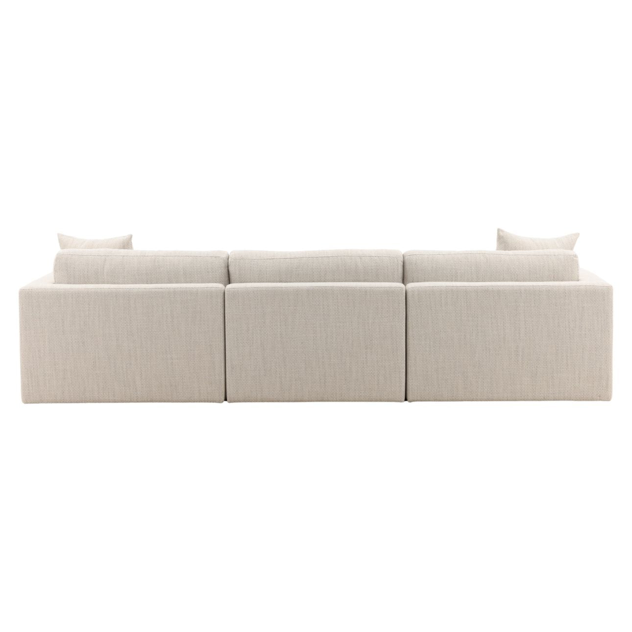 Glendale Taupe Plain Woven Textured Fabric Sectional 116.5 in Wide