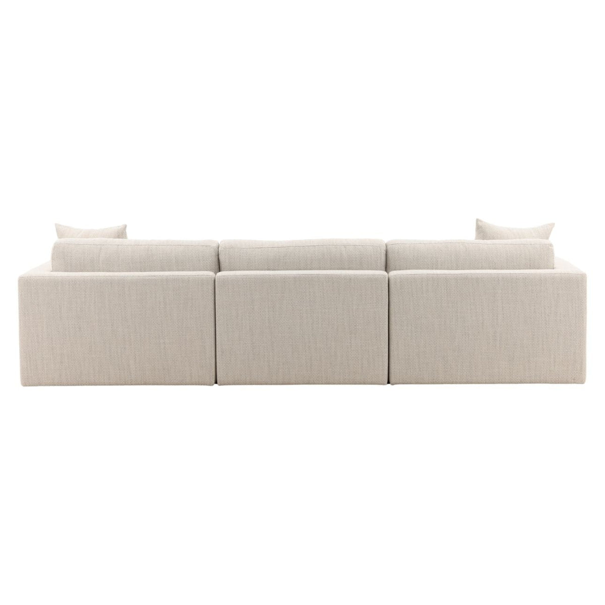 Elevated Plain Woven Textured Fabric Sectional