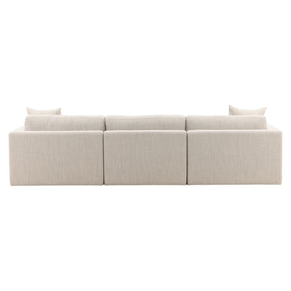 Elevated Plain Woven Textured Fabric Sectional