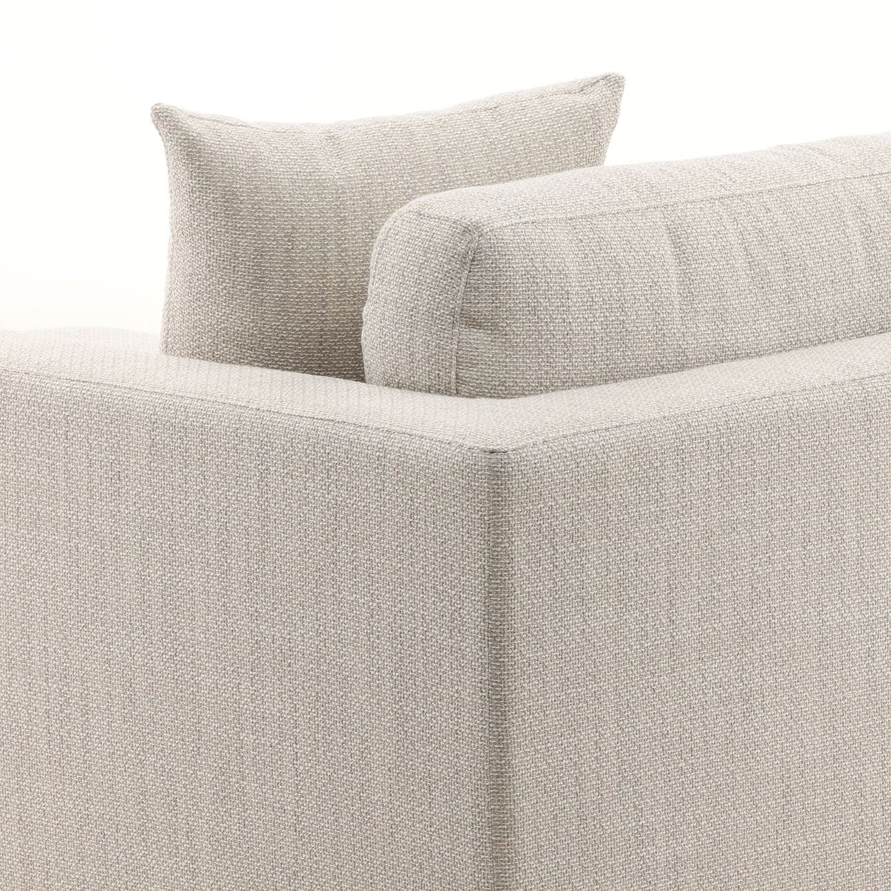 Glendale Taupe Plain Woven Textured Fabric Sectional 116.5 in Wide