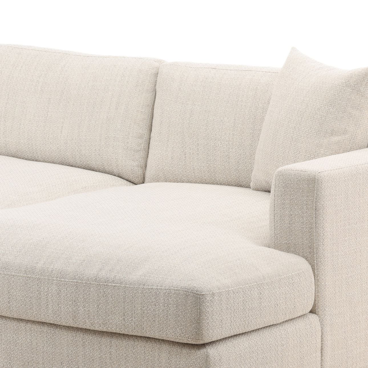 Glendale Taupe Plain Woven Textured Fabric Sectional 116.5 in Wide