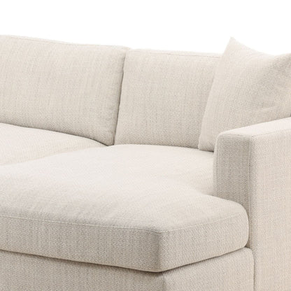 Glendale Taupe Plain Woven Textured Fabric Sectional 116.5 in Wide