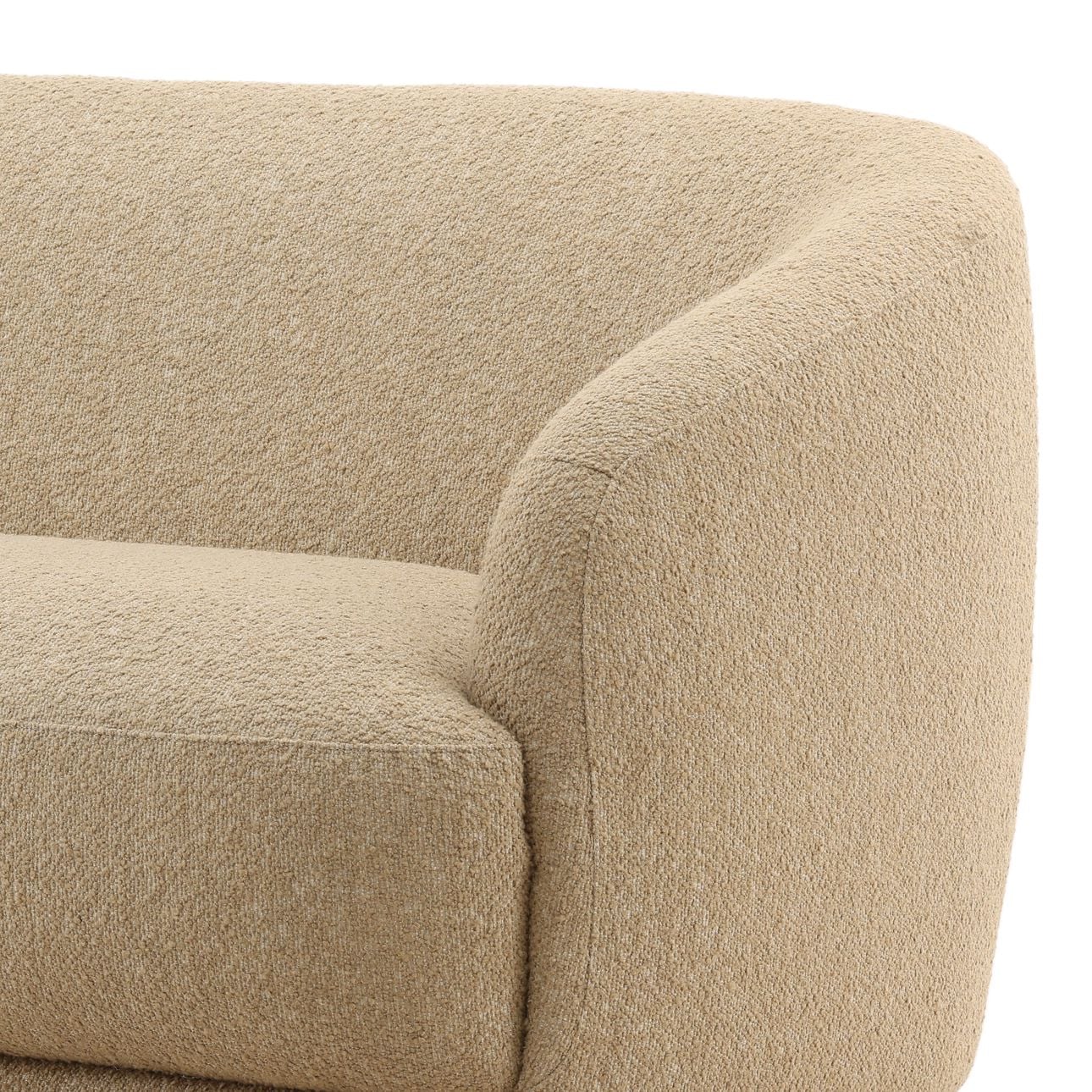 Avalon Fawn Chunky Boucle Fabric Sofa 94.5 in Wide