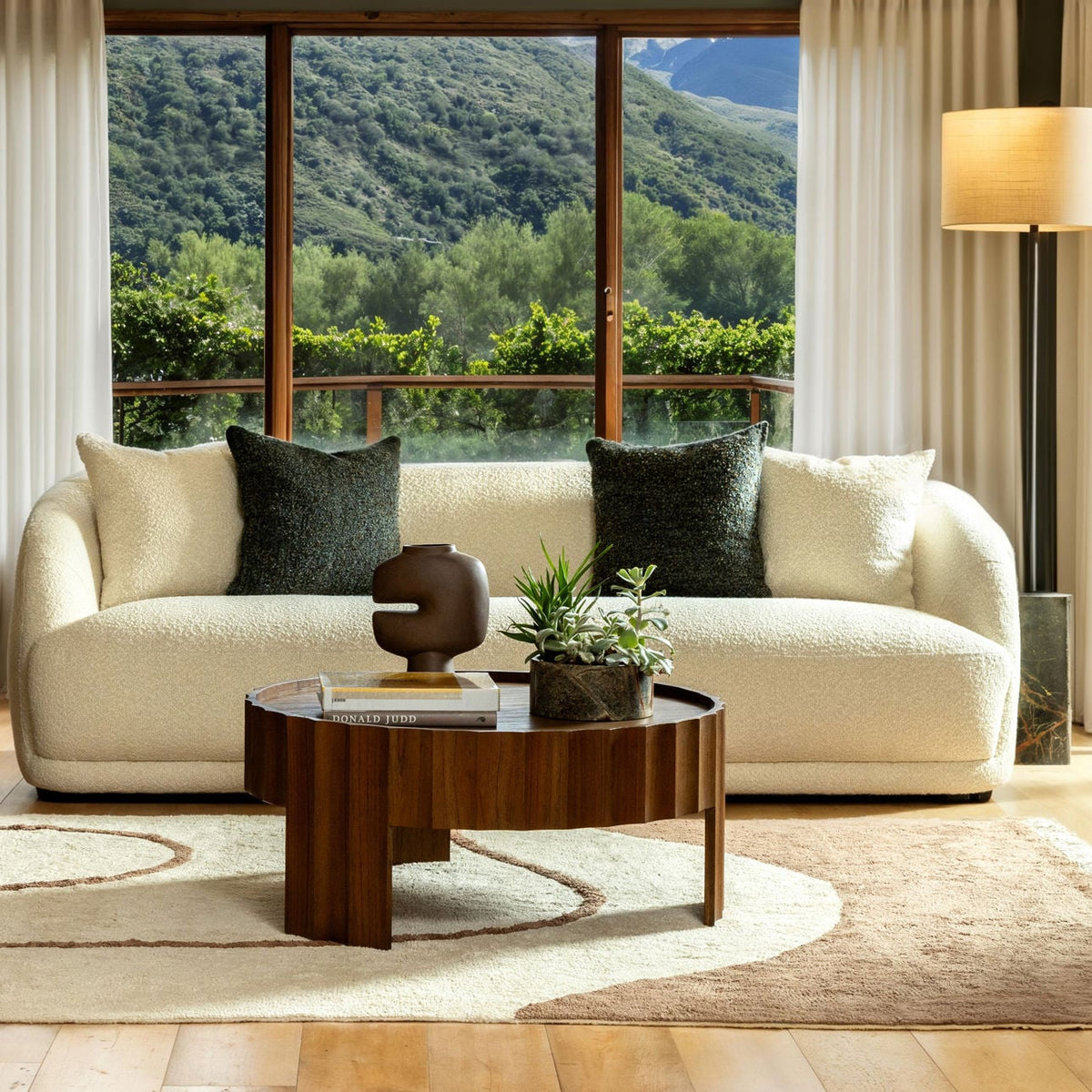Crafted Chunky Boucle Fabric Sofa