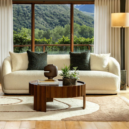 Crafted Chunky Boucle Fabric Sofa