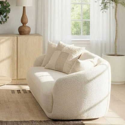 Crafted Chunky Boucle Fabric Sofa