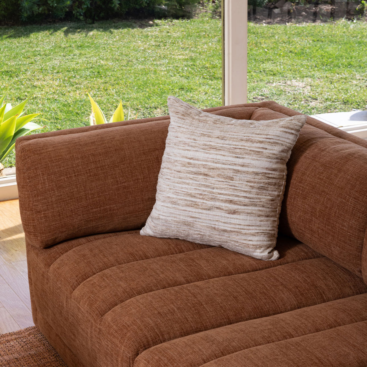 Heritage Multi-Tone Ribbed Chenille Fabric Cover Pillows & Throw