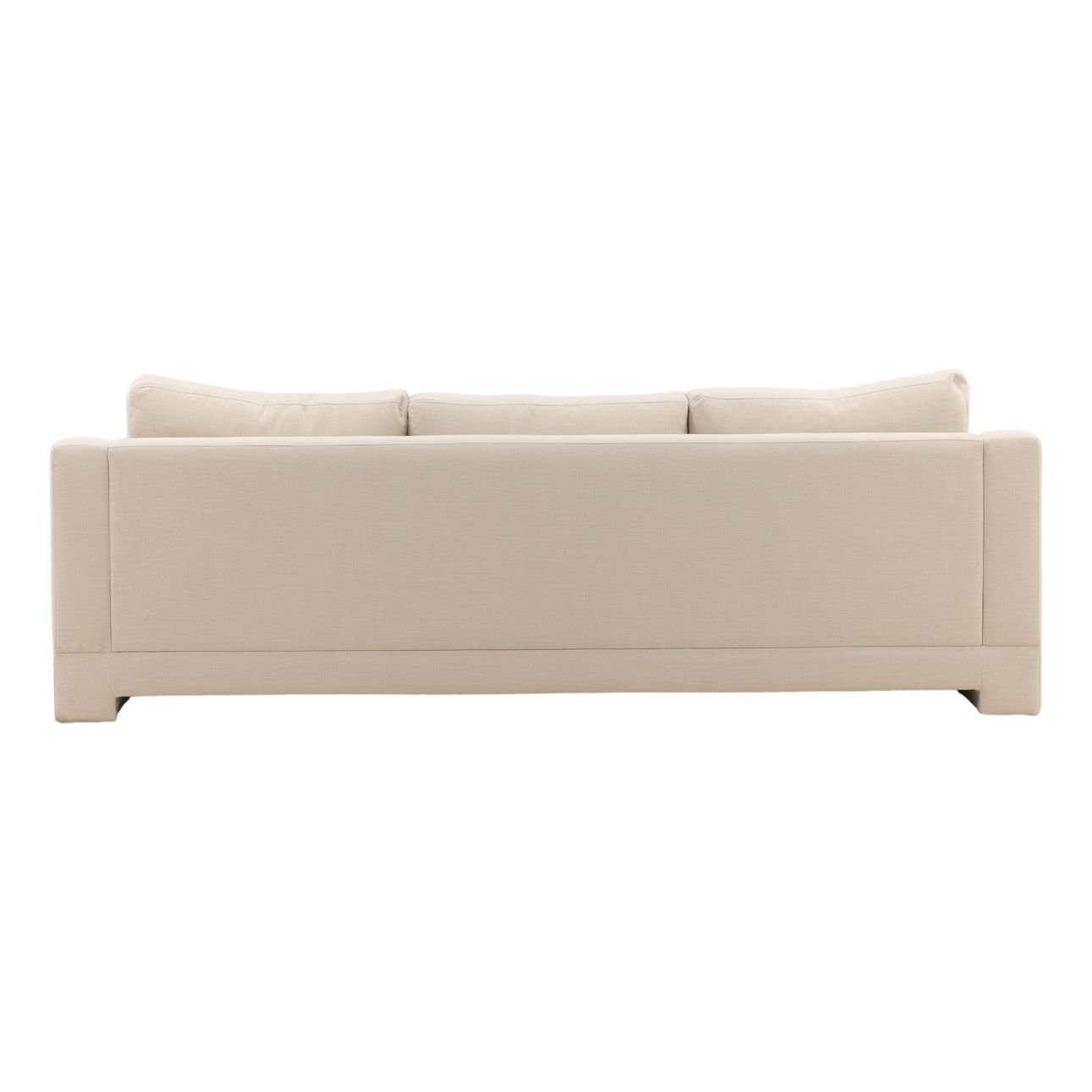 Topanga Oat Two-Tone Basketweave Fabric Sofa 102.5 in Wide