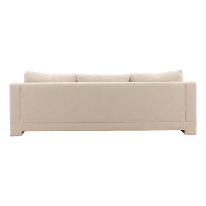Topanga Oat Two-Tone Basketweave Fabric Sofa 102.5 in Wide