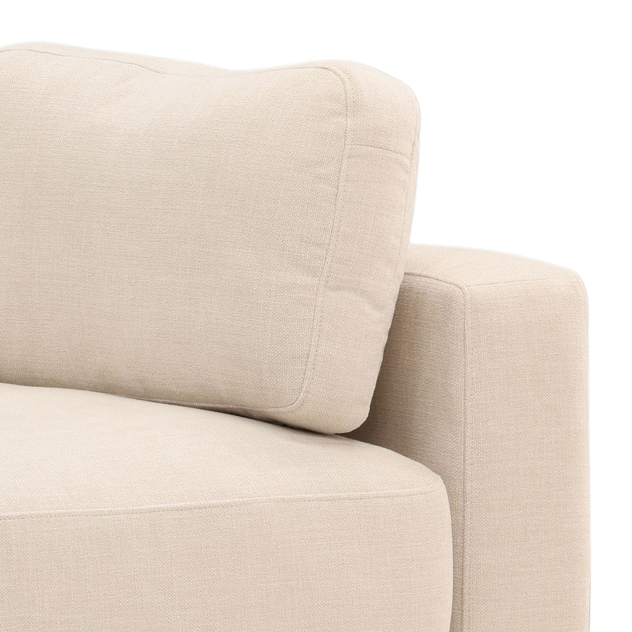 Topanga Oat Two-Tone Basketweave Fabric Sofa 102.5 in Wide