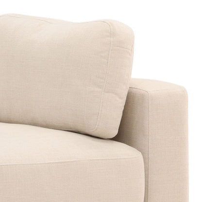 Topanga Oat Two-Tone Basketweave Fabric Sofa 102.5 in Wide