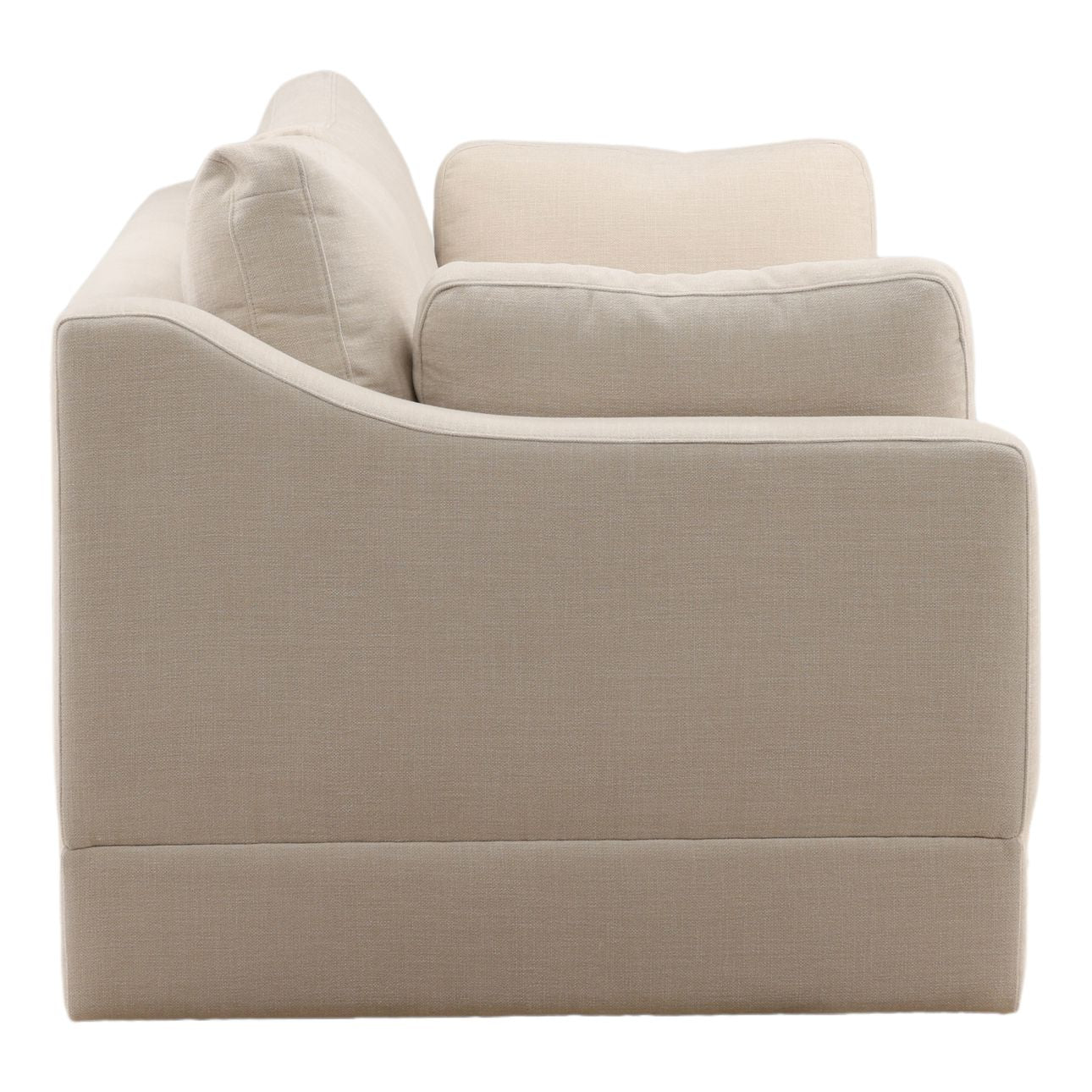 Topanga Oat Two-Tone Basketweave Fabric Sofa 102.5 in Wide