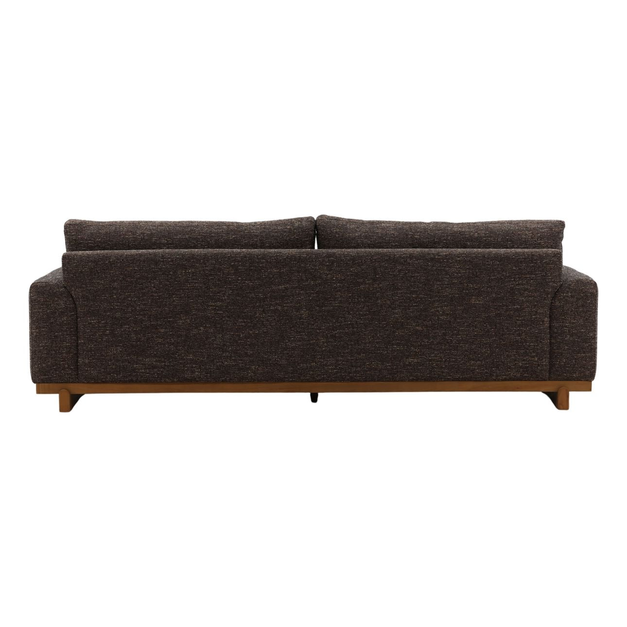 Field Brown Tweed Fabric and Elm Wood Sofa 98.5 in Wide