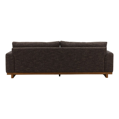 Field Brown Tweed Fabric and Elm Wood Sofa 98.5 in Wide