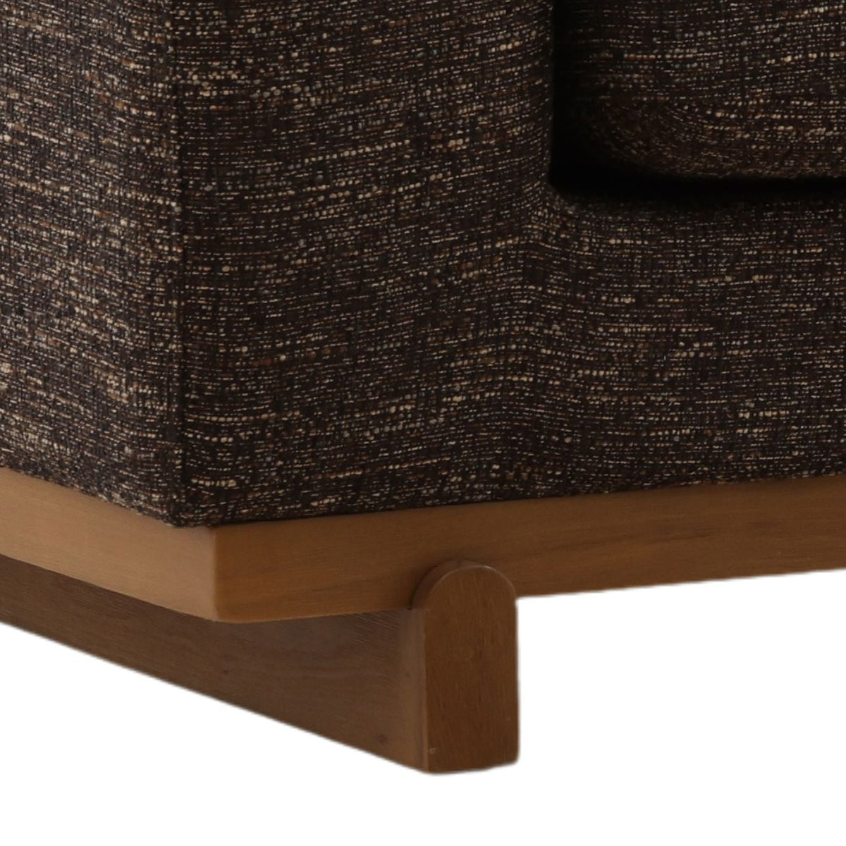 Elevated Tweed Fabric and Elm Wood Sofa