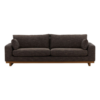 Field Brown Tweed Fabric and Elm Wood Sofa 98.5 in Wide
