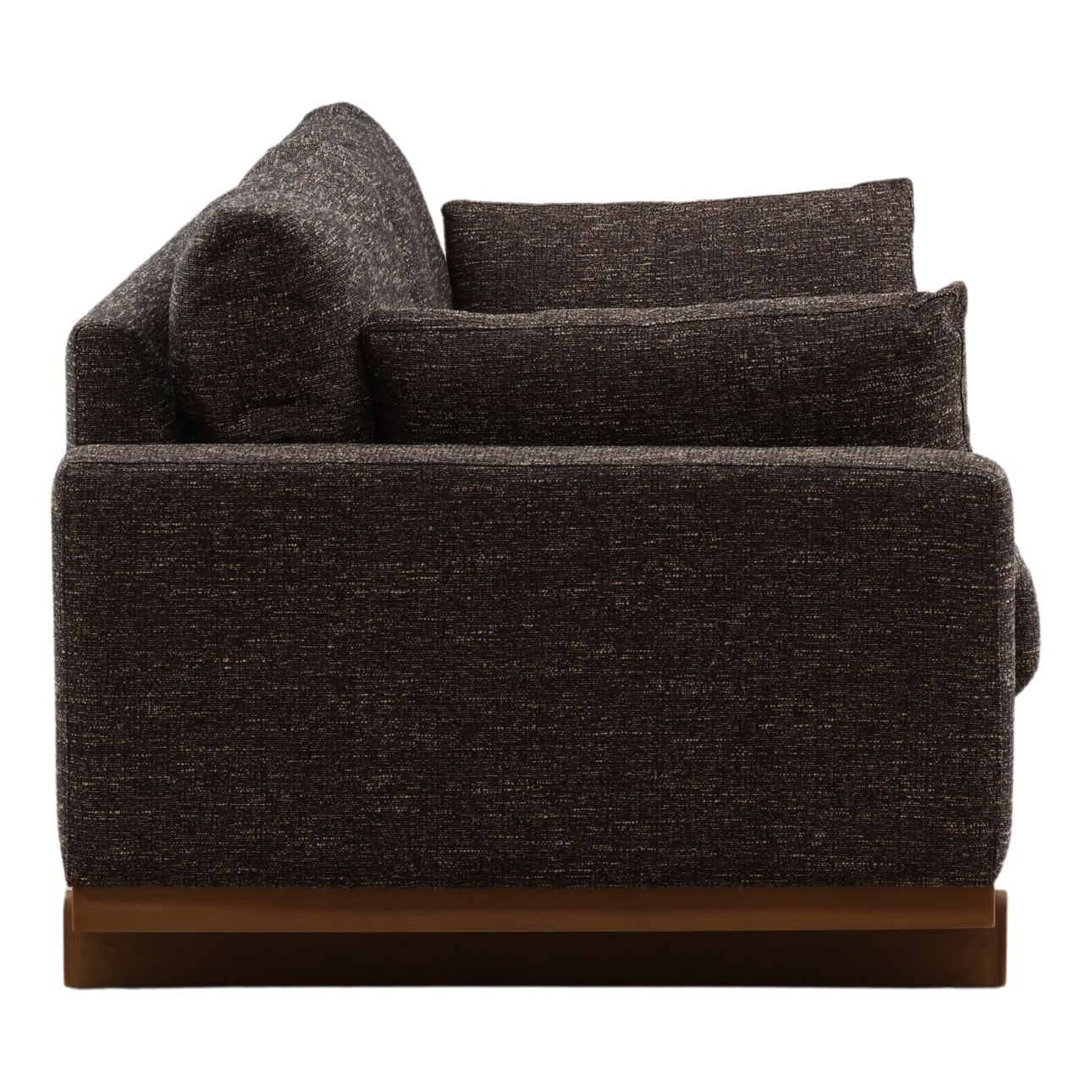 Field Brown Tweed Fabric and Elm Wood Sofa 98.5 in Wide