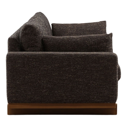 Field Brown Tweed Fabric and Elm Wood Sofa 98.5 in Wide