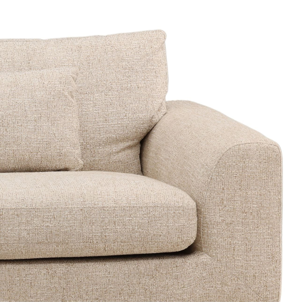 Elevated Tweed Fabric and Elm Wood Sofa