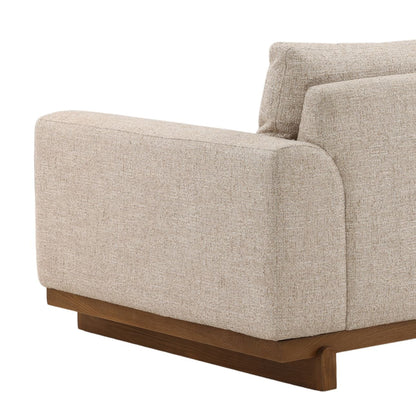 Elevated Tweed Fabric and Elm Wood Sofa