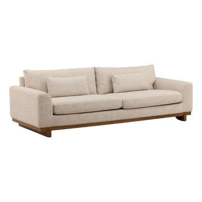 Elevated Tweed Fabric and Elm Wood Sofa