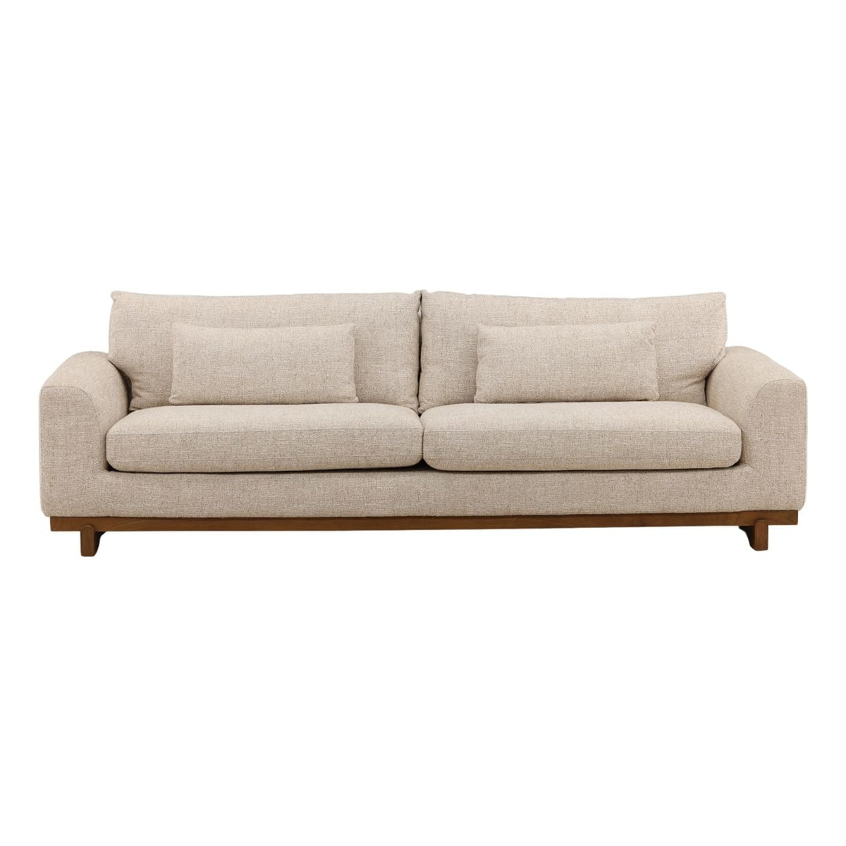 Elevated Tweed Fabric and Elm Wood Sofa