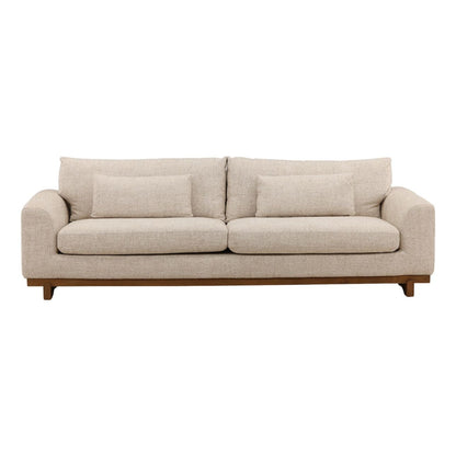Elevated Tweed Fabric and Elm Wood Sofa