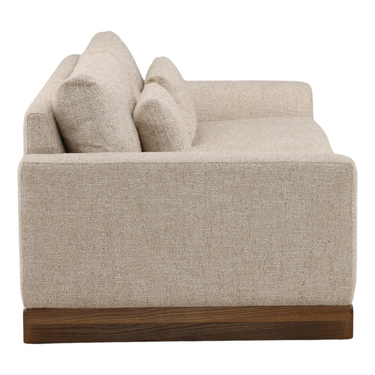 Elevated Tweed Fabric and Elm Wood Sofa