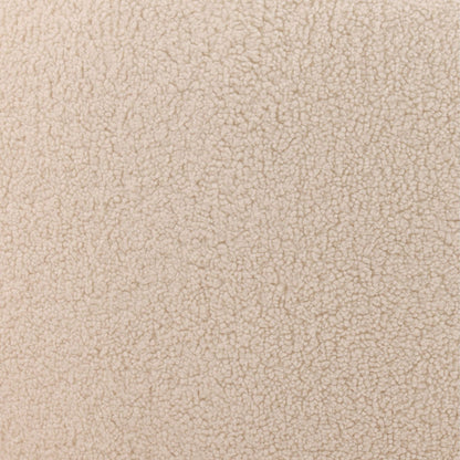 Cream and Light Natural Faux Sherpa Fabric and Elm Wood Chair 38 in Wide