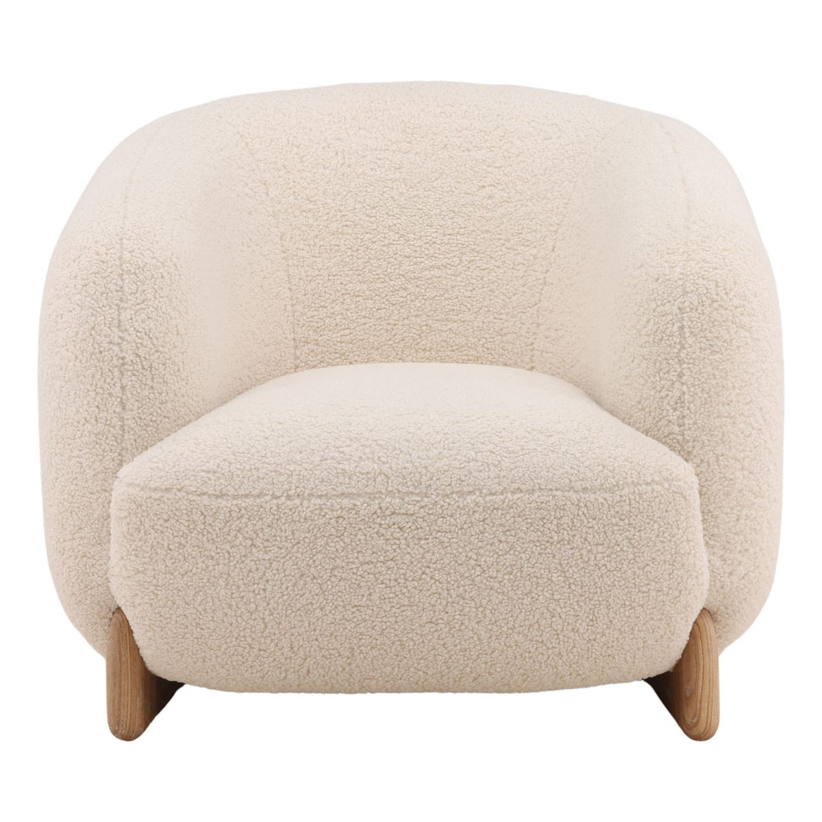 Crafted Faux Sherpa Fabric and Elm Wood Home Accent