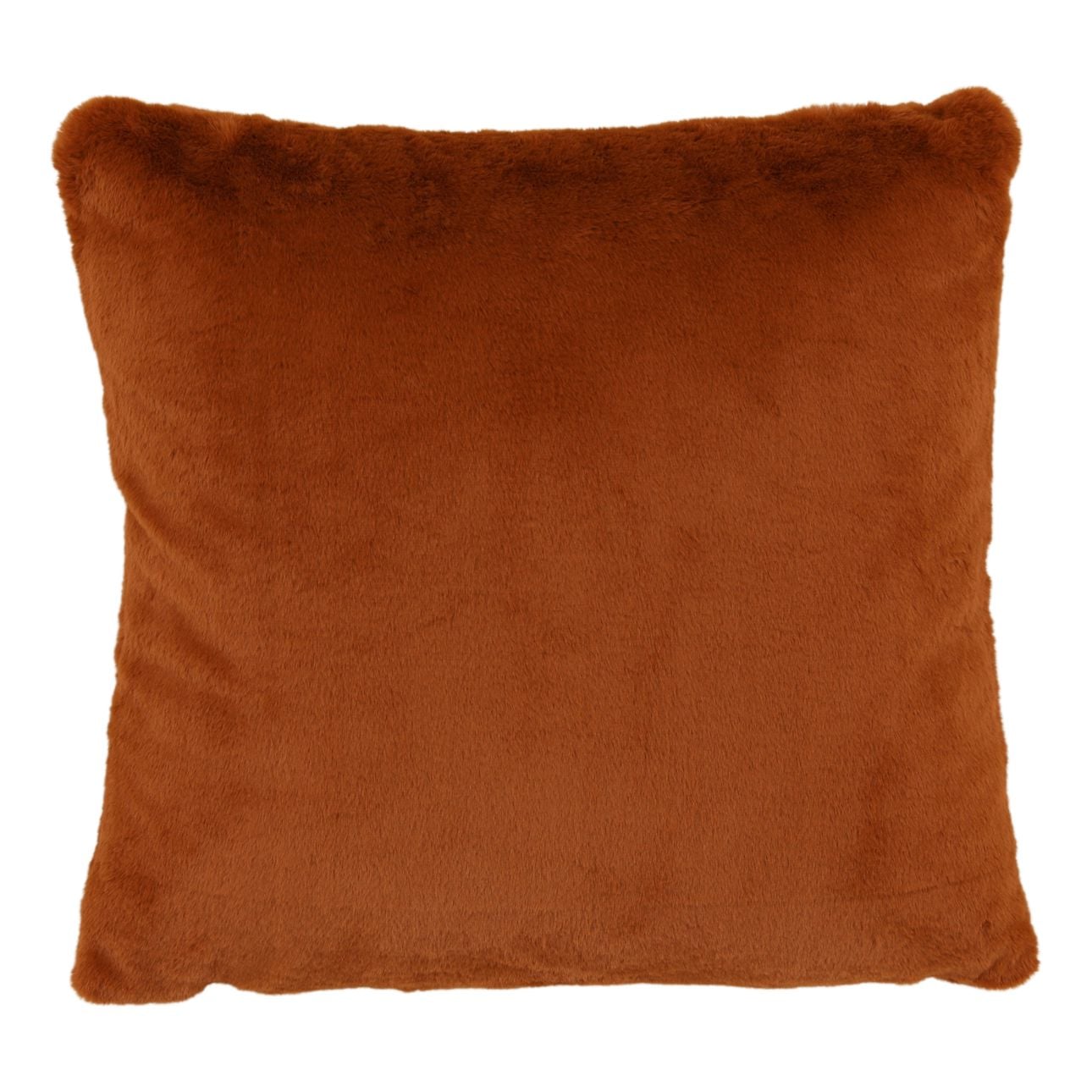 Orange Faux Fur Fabric Pillow 22 in Wide