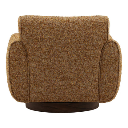 Paris Ginger and Brown Multi-Tone Boucle Fabric and Ash Veneer Wood Chair 36.5 in Wide