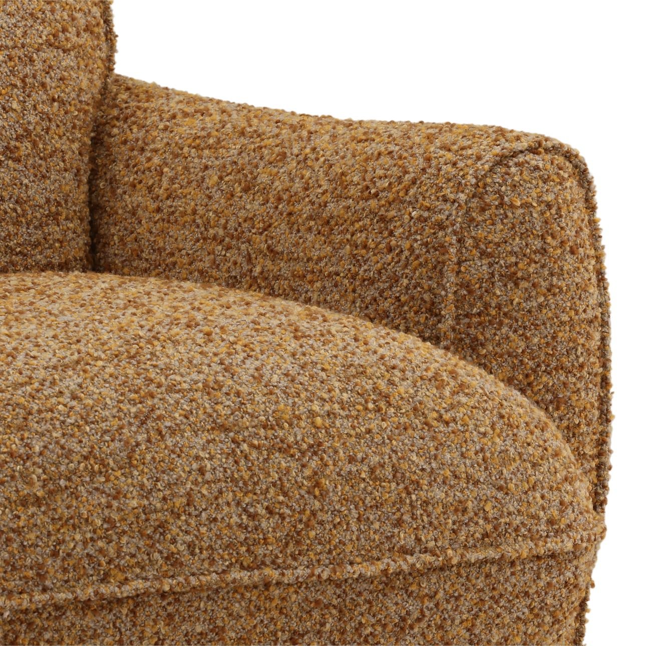 Paris Ginger and Brown Multi-Tone Boucle Fabric and Ash Veneer Wood Chair 36.5 in Wide