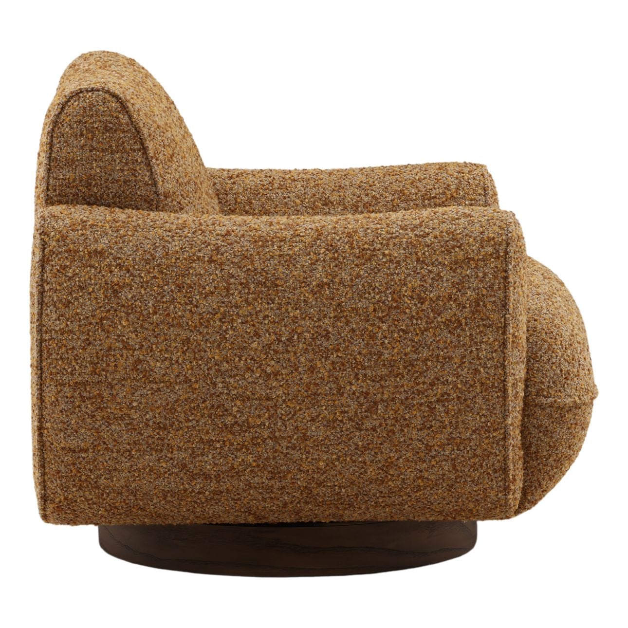 Paris Ginger and Brown Multi-Tone Boucle Fabric and Ash Veneer Wood Chair 36.5 in Wide