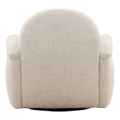 Off White Woven Chenille Fabric Chair 32.5 in Wide