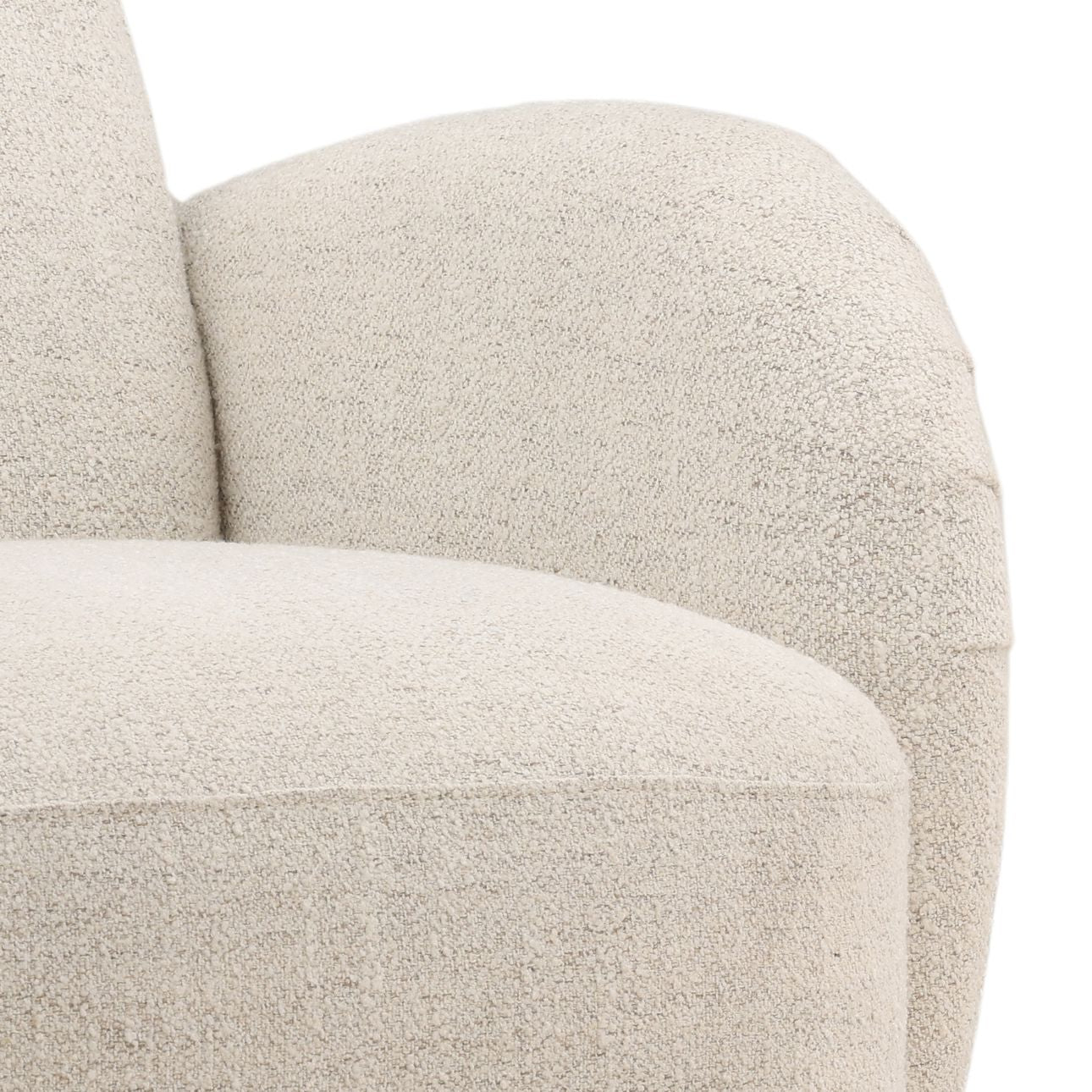 Off White Woven Chenille Fabric Chair 32.5 in Wide