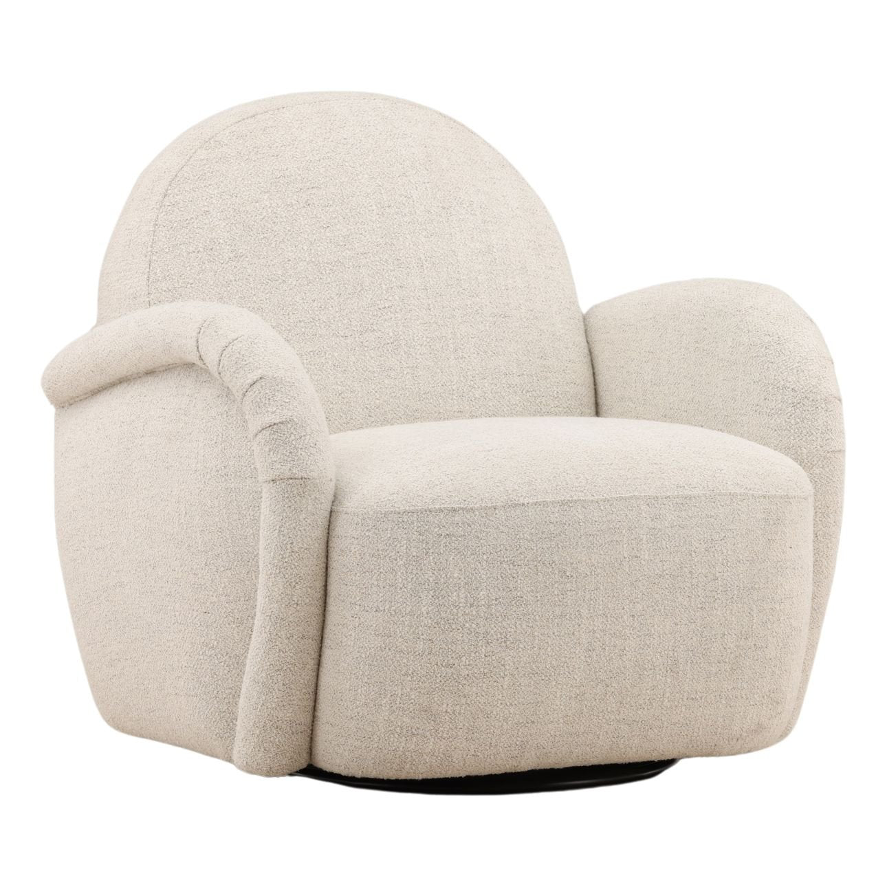 Off White Woven Chenille Fabric Chair 32.5 in Wide