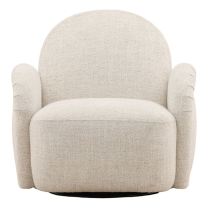 Off White Woven Chenille Fabric Chair 32.5 in Wide
