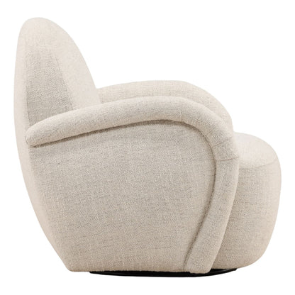 Off White Woven Chenille Fabric Chair 32.5 in Wide